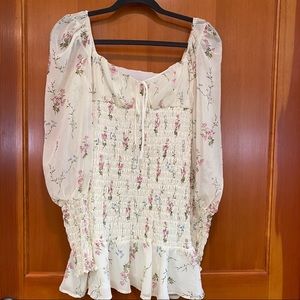 White Boho Floral Dress